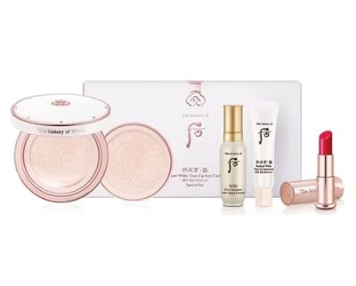 THE WHOO Radiant Cushion 13g  Refill 13g  Mini Gift Set Includes Essence, Sun Cream and Lip Balm For Complete Skincare Routine. Made in Korea