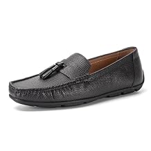 Loafers for Men - Genuine Leather Tassel Moccasins | Driving Shoes with Rubber Nubs & Hand-Tied Fringes