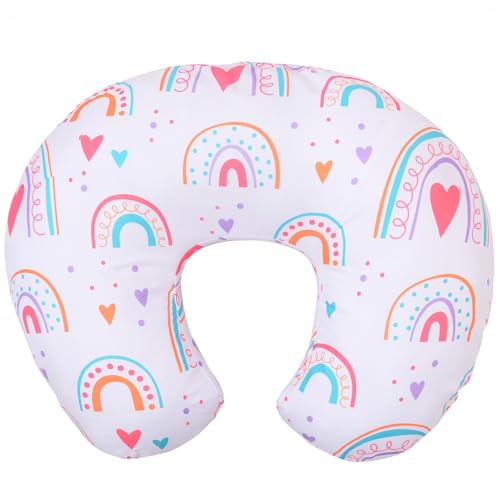 Cloele Nursing Pillow Cover for Breastfeeding Pillows - Rainbow Breastfeeding Pillow Slipcovers for Baby Boys & Girls Ultra Soft Infant Nursing Pillowcase for Newborn