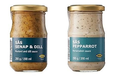 IKEA SAS SENAP & DILL Sauce for salmon and SAS PEPPARROT Horseradish sauce