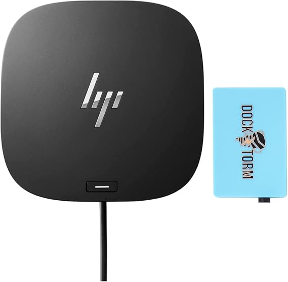 HP USB-C Essential Dock G5 78L94AA#ABA (8 in 1 Universal USB-C Adapter for Thunderbolt-Enabled Laptops, Notebooks and PCs -Single Cable for Charging, Networking, or Data Transfers) Bundle With USB Hub