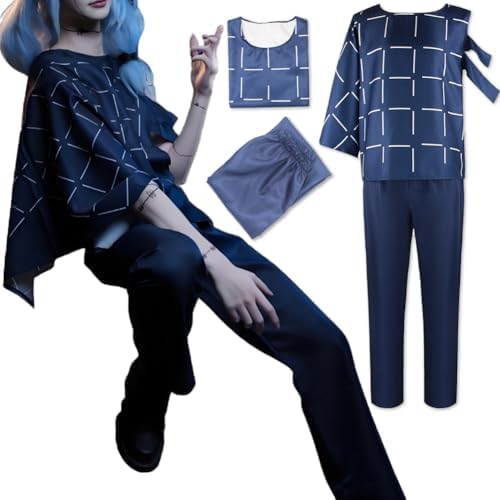 Blue Cosplay Costume Outfit Full Set Halloween Uniform Suit