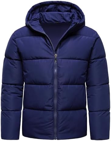 HOOD CREW Mens Hooded Winter Coats Warm Puffer Jacket Thicken Quilted Jackets Outerwear