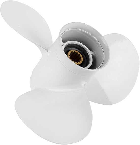 14 x 19 | 6G5-45945-01-98 OEM Upgrade Aluminum Outboard Moto Boat Propeller fit Yamaha Engines 150-300HP, 15 Spline Tooth, White