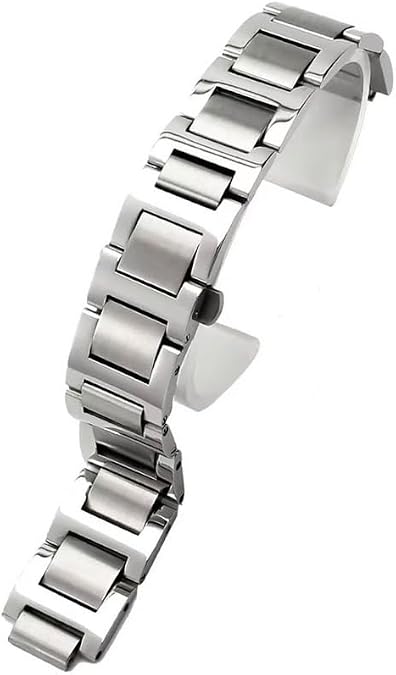 Watchband For Cartier Ballon Bleu De Series Solid Stainless Steel Strap With Convex Interface Watch Accessories