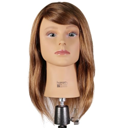 Emma: [100% European Hair Mannequin] Training Head, Cosmetlogy Practice, Haircoloring, Hiarcut & Hairstyles Light Brown