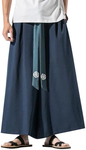 GURUNVANI Mens Wide Leg Pants Japanese Yoga Pants Hip Hop Baggy Trousers