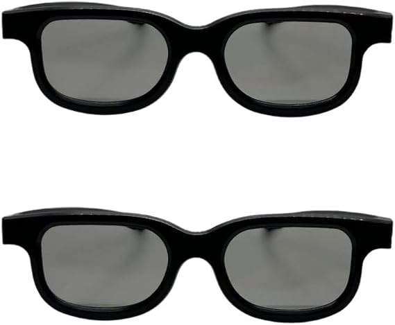 3D Glasses with RealD Circular Polarization Non-Flashing Passive 3D Glasses for Reald Format Cinema/Passive Polarized 3D for Computer Monitors/TVs/Projectors (2pcs)