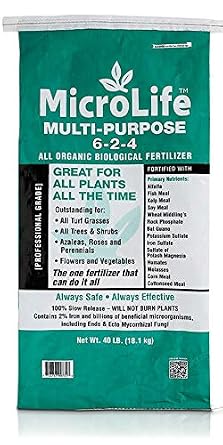 MicroLife Multi-Purpose (6-2-4) Professional Grade Granular Organic Fertilizer for All Plants All the Time, 40 LBS