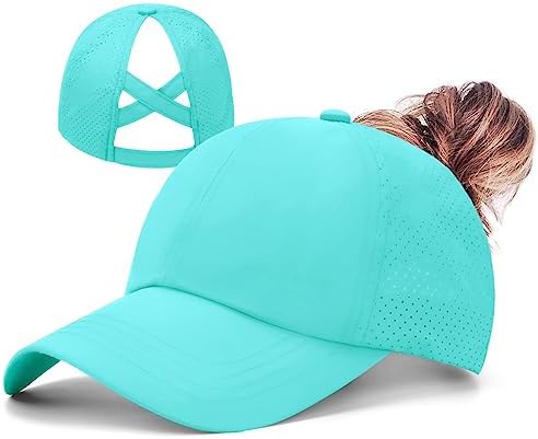 ZTL Womens High Ponytail Baseball Cap Performance Running Hat Quick Dry Mesh Sports Cap Unstructured Dad Trucker Hats