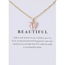 Butterfly Necklace For Women 18K Thin Chain Rose Gold Butterfly Pendant