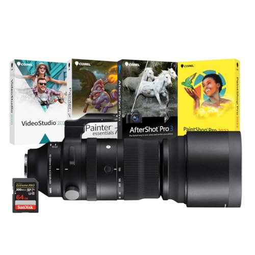 Sigma 150-600mm f5-6.3 DG DN OS Sports Zoom Lens for Sony E Bundle with Editing Software and 64GB SD Card 3 Items