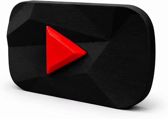 SIGNKRAFT3D YouTube Diamond Play Button Replica, Gold, Red, Silver, Custom Youtube Diamond Sign, VLogger or Youtube Channel, Fun Ornament, Any Color