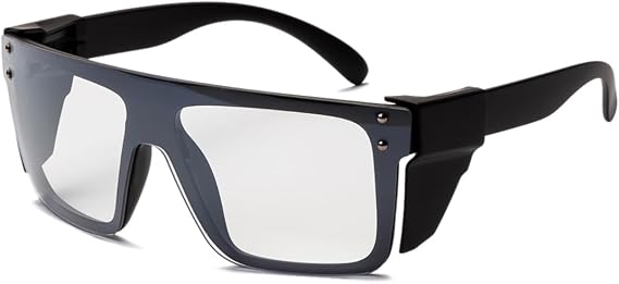 Photochromic Safety Glasses, ANSI Z87.1 Protective Eyewear, Clear to Smoke Lens, Blue Light Blocking, Grey Shield