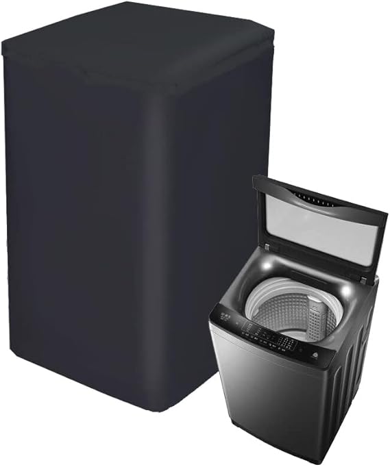 SUNSURE Top Load Washing Machine Protection Cover - Dustproof, Waterproof, Black (M-21x21.5x34.5inch)