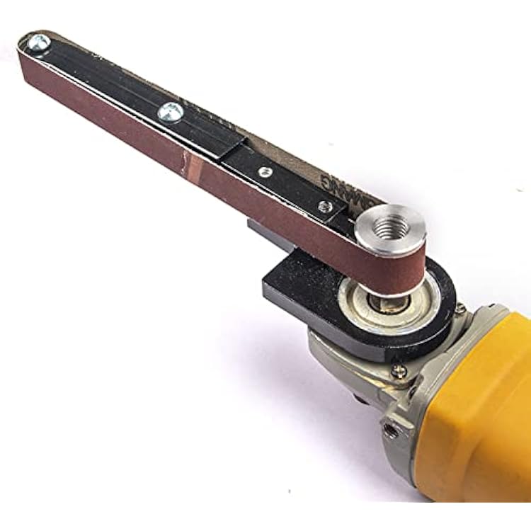 Pipe or Tube Sanding Attachment, Angle Grinder Conversion Tool Belt Sander Attachment Sturdy Steel Low Noise Impact High Stability Sand Belt Machine Pipe for Knife Gaps Hole