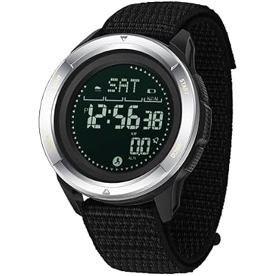 Military Watches for Men Digital Tactical Sports Compass Pedometer Calorie Step Counter Watch Waterproof Stopwatch Pacer Running Watch Alarm No APP No Bluetooth Mens Watches Nylon Strap Outdoor Hiking