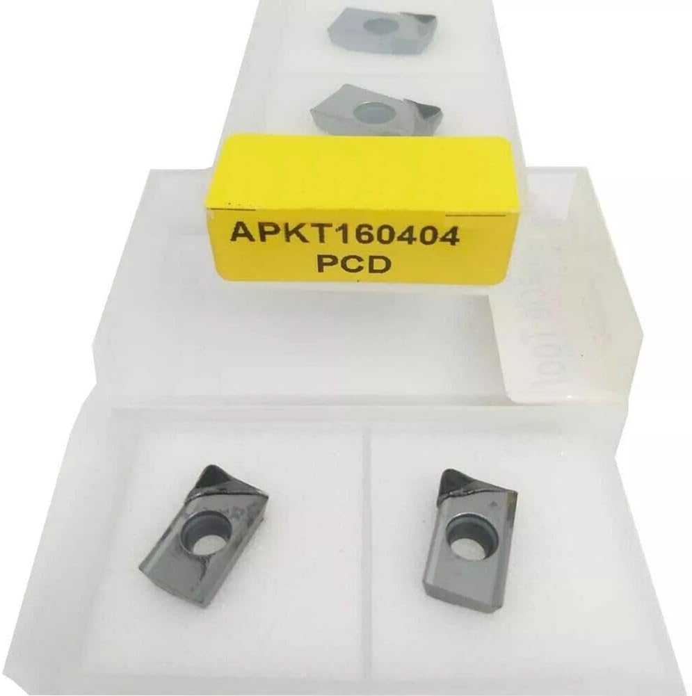 2 Pcs APKT160404 PCD Insert Cutting Tool CNC Tool Parts for Aluminum Copper Semi-Finishing and Finishing