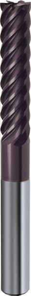 Guhring 3181 Carbide Square Nose End Mill, TiAlN/TiN Multilayer Finish, Finishing Cut, 45 Deg Helix, 6 Flutes, 3" Overall Length, 0.25" Cutting Diameter, 0.25" Shank Diameter