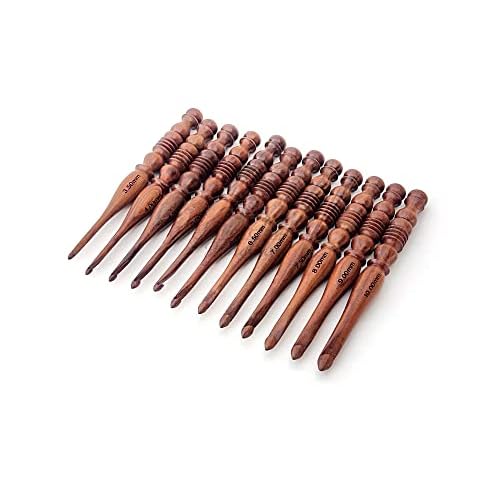 Wooden Crochet Hook - Ergonomic Handle Crochet Hooks - Handcrafted 7 Wooden Crochet Hook - Knitting Needle Set of 13 - Wooden Crochet NeedleBest Gift! 3 mm to 12 mm