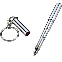 1 piece Retractable mini pen made of stainless steel Metal Tool Pen Retractable pocket pen keychain Dad gadgets, birthday, Christmas for Students,Office Staff,Construction Workers Office Supplies