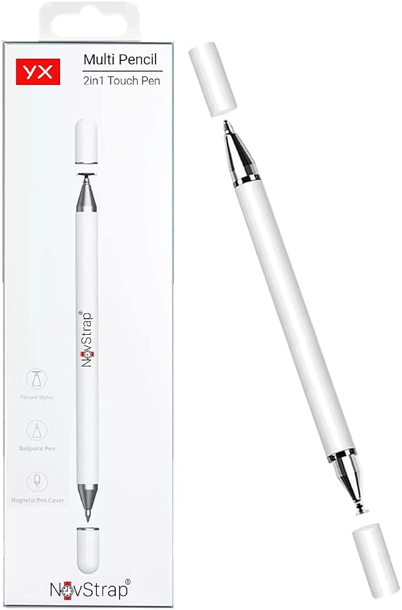 NovStrap Huawei Matepad Pro/11/12X/11.5/Air/Se T5/T8/T10 ile Uyumlu 2in1 Dokunmatik Tablet Kalemi Stylus