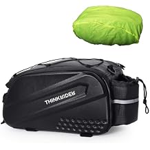 ThinkRider Bike Bags for Bicycle Rear rack 14L Hard Shell Waterproof Bike Ebike Trunk Pannier Saddle Seat Bag Carrier with Reflector, Rain Cover & Shoulder Strap for Commuter Travel Outdoor