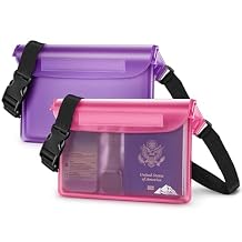 HEETA Waterproof Fanny Pack, Waterproof Pouch Dry Bag 2/3/4 Pack for Phone Passport Purse, Adjustable Waist Strap for Swimming Kayaking Boating Paddle Board Accessories Cruise Beach Camping Essentials