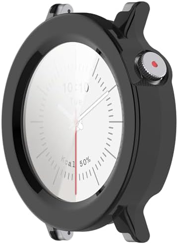 Compatible with CMF Watch 3 Pro Smartwatch Full Coverage PC Protective Case Cover with Tempered Glass Touchable Screen Protector Smartwatch Accessories(Black)