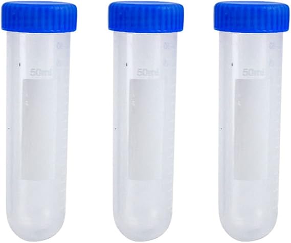 Pack of 3 Transparent 50ml Centrifuge Tubes Set Graduated Scales Laboratory Tube with Screw Cap for Ideal for Lab School