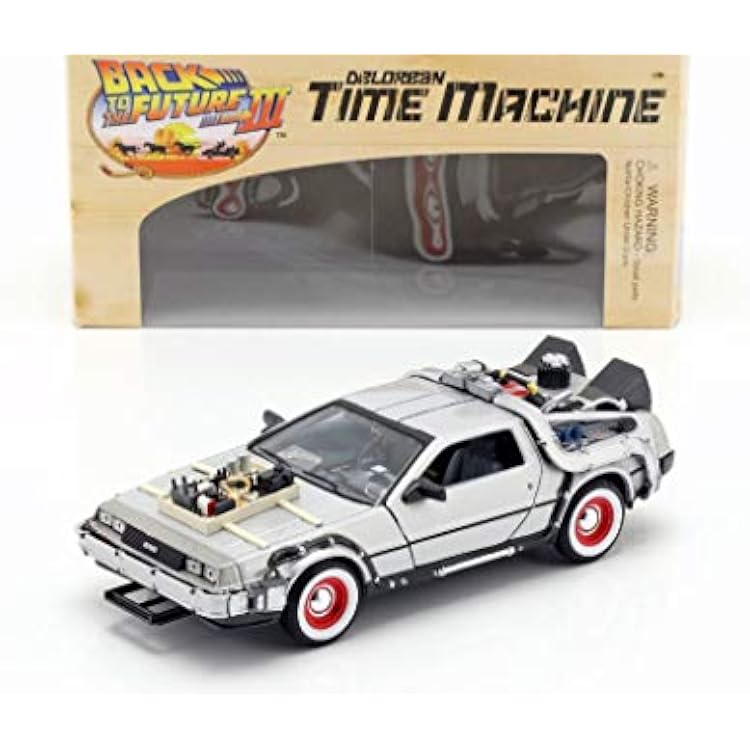 OPO 10 - Delorean car Compatible with Back to The Future 3 Movie Time Machine - Scale 1:24-22444W