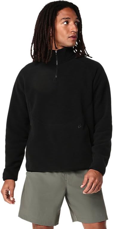 ASICS Men's REFINED TEXTURE FLEECE HALF ZIP LS TOP TRAINING Apparel