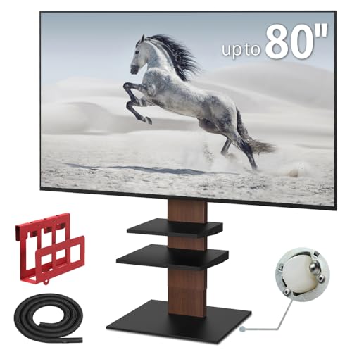 WALL V5 Low Type TV Stand wAV Shelf L&R, HDD Holder Set | Japanese Rolling Portable TV Stand with Concealed Caster Wheels for 32 to 65 80 Inch | for Living Room and Office | Walnut