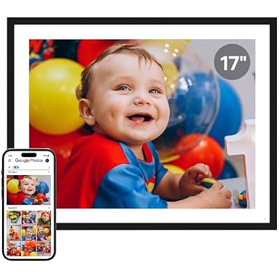 Cozyla Frame: 17 WiFi Digital Picture Frame with Large Display No Subscription & Unlimited Storage, Support Long Video, Electronic Photo Frame for Gift, Share via Google Photos, App, Email, Web