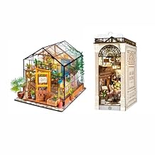 ROBOTIME Book Nook Kit DIY Miniature House with LED Light