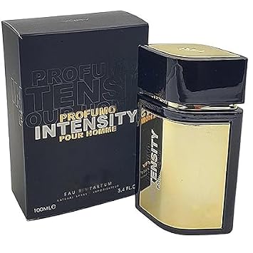 Profumo Intensity Pour Homme Eau de Parfum, Natural Spray, Gold and Black, 3.4 Fl Oz, 100ml