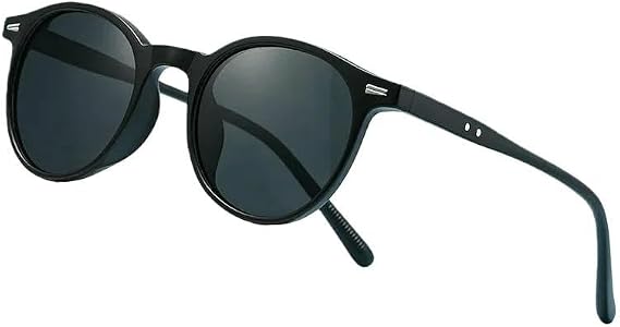Unisex Small Round-Frame Sunglasses, Stylish Driving Glasses With Uv Protection Polarized Lenses