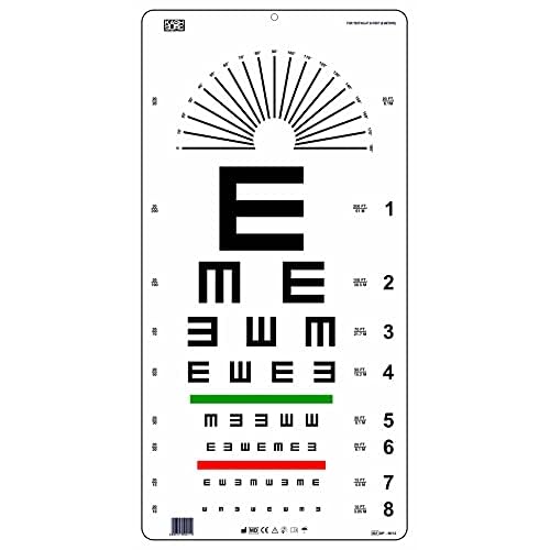 Illiterate Landolt E Charts with RedGreen Lines & Astigmatism Chart 20 Feet