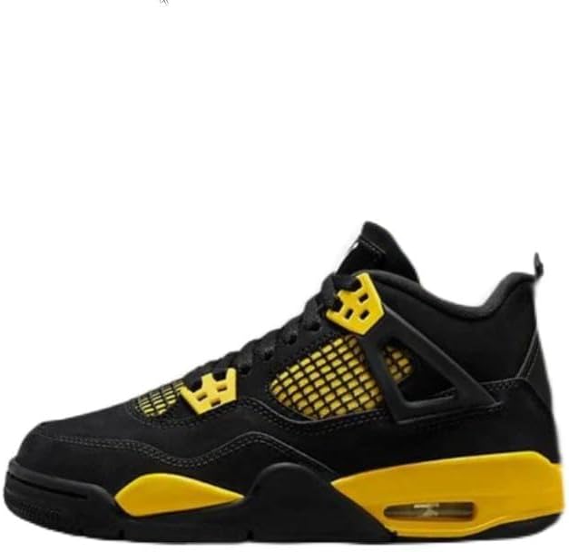 AIR JORDAN 4 Retro Grade School Black/White-Tour Yellow 408452-017 7Y