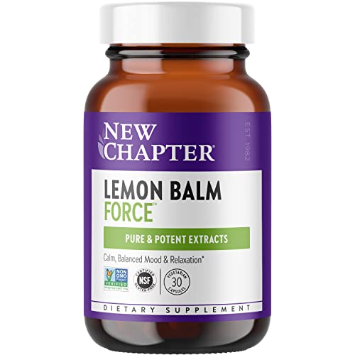 New Chapter Lemon Balm Force with Supercritical Lemon Balm for Mood Support  Immune Support  Non-GMO Ingredients - 30 ct Vegetarian Capsules