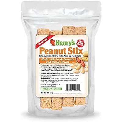 Henrys Peanut Stix - The Only Hamster and Squirrel Treat Baked Fresh to Order, 4 Ounces