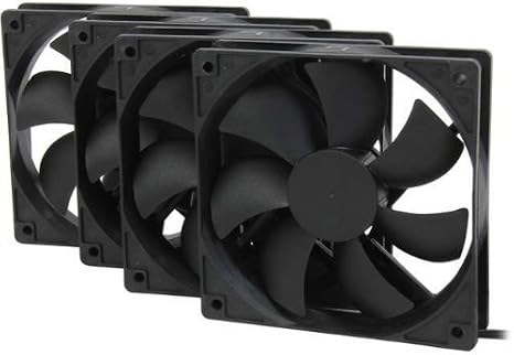 Rosewill 120mm Case Fan 4-Pack, Long Life Sleeve Bearing Computer Case Fan ROCF-13001, Ultra Quiet Computer Cooling Fan 4 Pack 120 mm Standard Case Fan