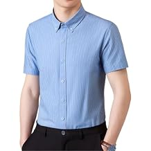 Men's Cotton Short Sleeve Shirt Summer Business Casual Shirts