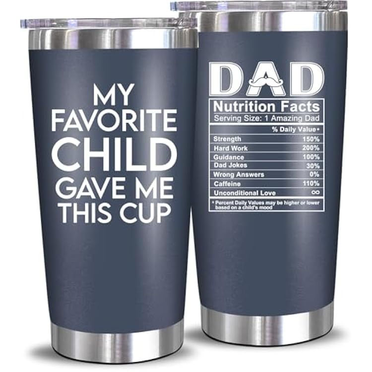 NewEleven Fathers Day Gift For Dad - Dad Birthday Gifts From Daughter, Son, Kids - Birthday Present Ideas For Father, New Papa, Bonus Father From Daughter, Son - 20 Oz Tumbler