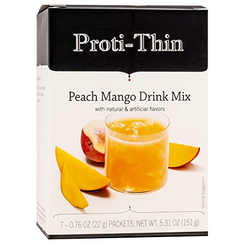 Proti-Thin High Protein Peach Mango Fruit Instant Drink Mix, Sugar-Free, Gluten-Free, 1 Pack of 7 Servings