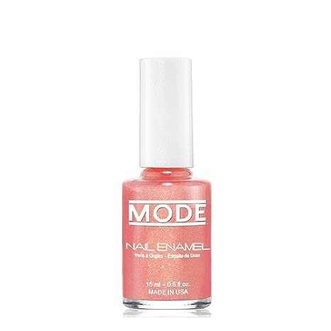 MODE Frosty Apricot Peach Pink Gold Pearly Nail Enamel Shade #115 - Long Wear, High Gloss Nail Polish Made in Beautiful USA