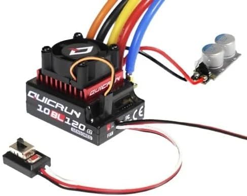 HOBBYWING QuicRUN-10BL120-G2-SENSORED BEC Built-In 4A/6V-7.4V (For 1/10) Hobby Wing RC Quick Run Quicrun 10BL120G2 Middle Class 1/10 Scale Boost Turbo, 30125002