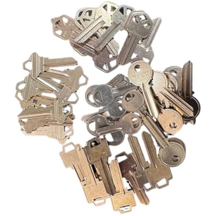 Residential Key Blank Assortment - 10 Each of 5 Most Popular Blanks for Homeowners & DIY Locksmiths KW1, SC1, WR5, Y1, M1 - Quality for Replacements & Spares