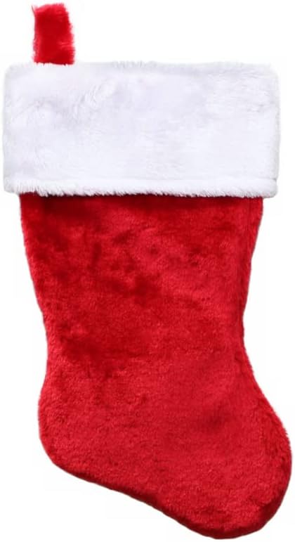 Christmas Stocking, Red Plush, 17.5-in.