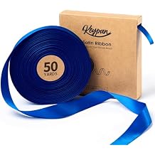 Royal Blue Satin Ribbon 7/8 Inch x 50 Yards Double-Faced Ribbons for Gift Wrapping Flower Bouquet Wedding Paper Bows Invitations Crafts